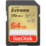 Карта памет SANDISK Extreme 64GB SDXC Memory Card + 1 year RescuePRO Deluxe up to 170MB/s & 80MB/s Read/Write speeds, UHS-I, Class 10, U3, V30