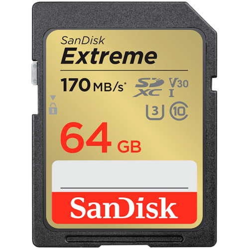 Карта памет SANDISK Extreme 64GB SDXC Memory Card + 1 year RescuePRO Deluxe up to 170MB/s & 80MB/s Read/Write speeds, UHS-I, Class 10, U3, V30 Карта памет SANDISK Extreme 64GB SDXC Memory Card + 1 year RescuePRO Deluxe up to 170MB/s & 80MB/s Read/Write speeds, UHS-I, Class 10, U3, V30