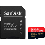 Карта памет SANDISK Extreme PRO microSDXC 256GB + SD Adapter + 2 years RescuePRO Deluxe up to 200MB/s & 140MB/s Read/Write speeds A2 C10 V30 UHS-I U3