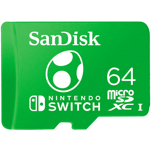Памет SANDISK Nintendo MicroSDXC UHS-I card for Nintendo Switch, Yoshi Edition- 64GB, Up to 100MB/s read up to 90MB/s write