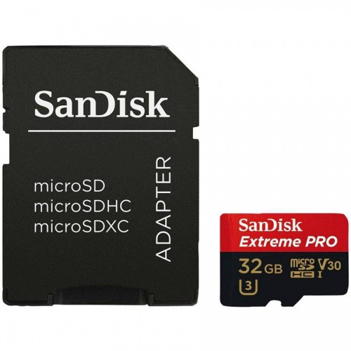SanDisk Extreme PRO microSDHC 32GB + SD Adapter + RescuePRO Deluxe 100MB/s A1 C10 V30 UHS-I U3 SanDisk Extreme PRO microSDHC 32GB + SD Adapter + RescuePRO Deluxe 100MB/s A1 C10 V30 UHS-I U3