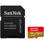 Карта памет SANDISK Extreme microSDXC, 64GB, SDSQXAH-064G-GN6MA