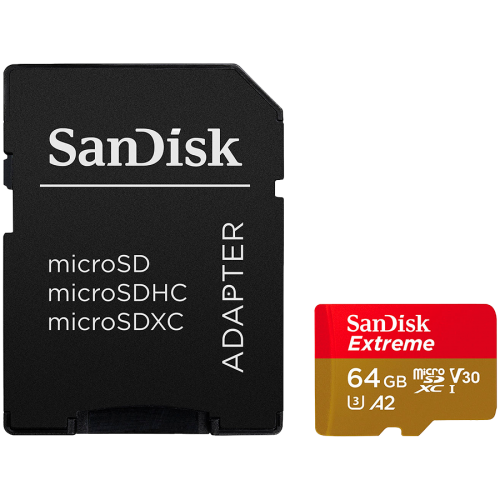 Карта памет SANDISK Extreme microSDXC, 64GB, SDSQXAH-064G-GN6MA Карта памет SANDISK Extreme microSDXC, 64GB, SDSQXAH-064G-GN6MA