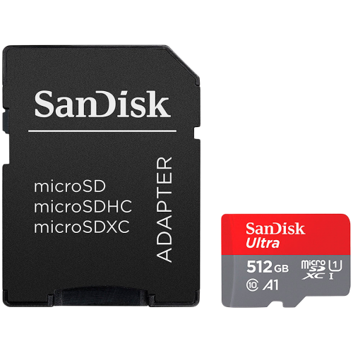 SanDisk Ultra microSDXC 512GB + SD Adapter 150MB/s A1 Class 10 UHS-I SanDisk Ultra microSDXC 512GB + SD Adapter 150MB/s A1 Class 10 UHS-I