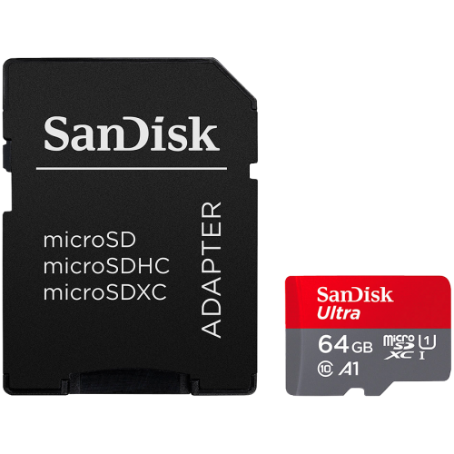 Карта памет SanDisk Ultra microSDXC 64GB + SD Adapter 140MB/s  A1 Class 10 UHS-I, EAN: 619659200541