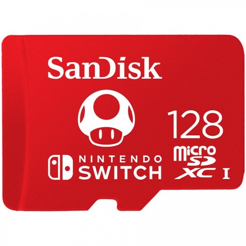Карта памет SanDisk for Nintendo Switch, microSDXC UHS-I, 128GB, До 100MB/s, SDSQXAO-128G-GNCZN