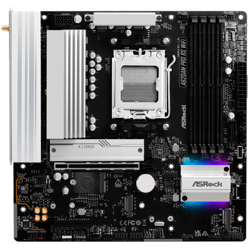 Дънна платка ASROCK A620AM PRO RS WIFI mATX AM5 DDR5 Дънна платка ASROCK A620AM PRO RS WIFI mATX AM5 DDR5
