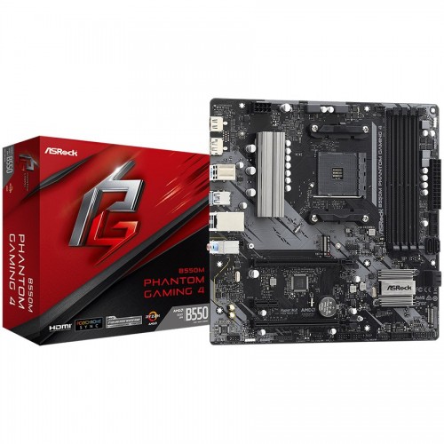 Дънна платка ASROCK B550M Phantom Gaming 4 mATX AM4 DDR4 Дънна платка ASROCK B550M Phantom Gaming 4 mATX AM4 DDR4