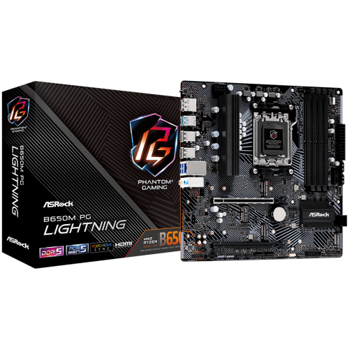 Дънна платка ASROCK B650M PG Lightning mATX AM5 DDR5 Дънна платка ASROCK B650M PG Lightning mATX AM5 DDR5