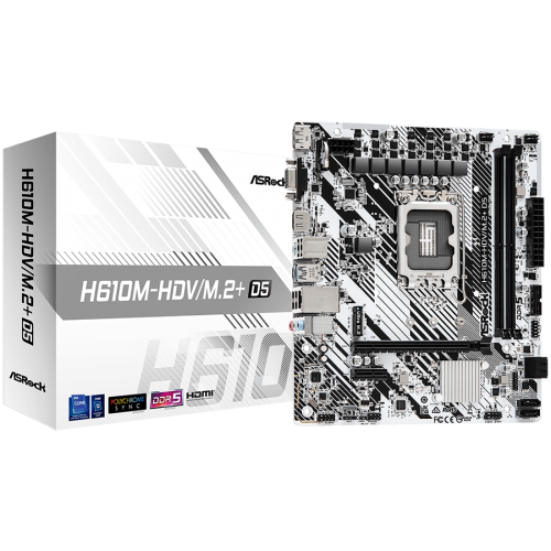 Дънна платка ASROCK H610M-HDV/M.2+ D5 mATX LGA1700 DDR5 Дънна платка ASROCK H610M-HDV/M.2+ D5 mATX LGA1700 DDR5