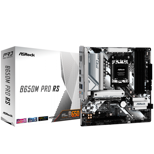 Дънна платка ASROCK B650M PRO RS, AM5, 4x DDR5, 1x PCIe 4.0 x16, 1x PCIe 3.0 x16, 1x Blazing M.2, 1x Hyper M.2, 4x SATA3, 1x HDMI, 1x DP, 2.5G LAN, 6x USB 3.2, 8x USB 2.0, 2x USB-C, mATX Дънна платка ASROCK B650M PRO RS, AM5, 4x DDR5, 1x PCIe 4.0 x16, 1x PCIe 3.0 x16, 1x Blazing M.2, 1x Hyper M.2, 4x SATA3, 1x HDMI, 1x DP, 2.5G LAN, 6x USB 3.2, 8x USB 2.0, 2x USB-C, mATX