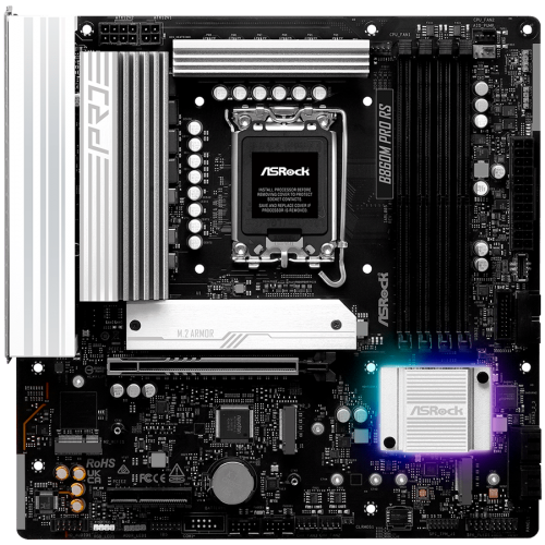 Дънна платка ASROCK MB Desktop B860M Pro Rs, S.1851, 4x DDR5, 1x PCIe 5.0 x16, mATX Дънна платка ASROCK MB Desktop B860M Pro Rs, S.1851, 4x DDR5, 1x PCIe 5.0 x16, mATX