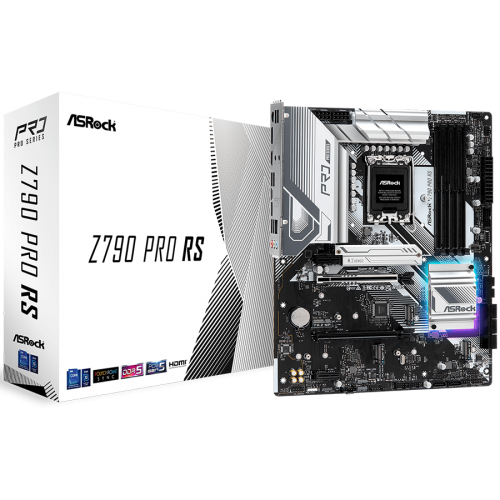 Дънна платка ASROCK Z790 Pro RS (S1700, 4x DDR5, 1x PCIe 5.0 x16, 1x PCIe 4.0 x16, 2x PCIe 3.0 x1, 4x Hyper M.2 PCIe Gen4x4, 8x SATA3 6.0 Gb/s, 2x USB-C Дънна платка ASROCK Z790 Pro RS (S1700, 4x DDR5, 1x PCIe 5.0 x16, 1x PCIe 4.0 x16, 2x PCIe 3.0 x1, 4x Hyper M.2 PCIe Gen4x4, 8x SATA3 6.0 Gb/s, 2x USB-C