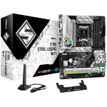 Дънна платка, ASROCK Z790 Steel Legend (S1700, 4x DDR5, 1x PCIe 5.0 x16, 1x PCIe 4.0 x16, 1x PCIe 3.0 x1, 4x Hyper M.2, 1x Blazing M.2, 8x SATA3, 2x USB-C, 16x USB 3.2, 5x USB 2.0, 1x RJ-45 2.5GB Lan, 802.11ax Wi-Fi 6E Module, 1x HDMI, 1x DP, ATX