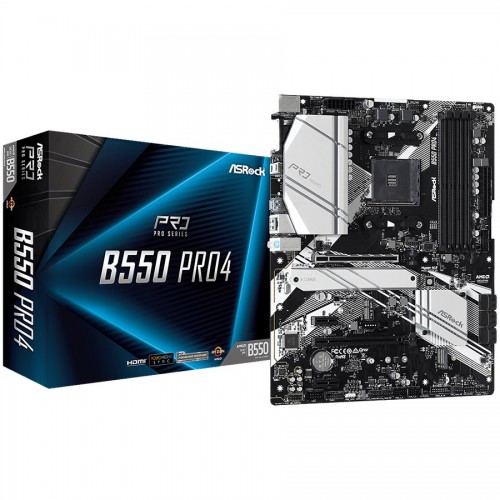 Дънна платка, ASROCK B550 PRO4 (AM4, B550, 4xDDR4, 1xPCIe 4.0x16, 1xPCIe 3.0x16, 2xPCIe 3.0x1,6xSATA,1x M.2 Gen4 x4, 1xM.2, 2xUSB3.2 Gen2, 6xUSB3.2 Gen1, HDMI, D-SUB, GLAN, ATX, Retail) Дънна платка, ASROCK B550 PRO4 (AM4, B550, 4xDDR4, 1xPCIe 4.0x16, 1xPCIe 3.0x16, 2xPCIe 3.0x1,6xSATA,1x M.2 Gen4 x4, 1xM.2, 2xUSB3.2 Gen2, 6xUSB3.2 Gen1, HDMI, D-SUB, GLAN, ATX, Retail)