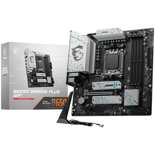 Дънна платка MSI B650M GAMING PLUS WIFI, mATX, AMD Ryzen Dual Channel DDR5 7200+(OC)MHz