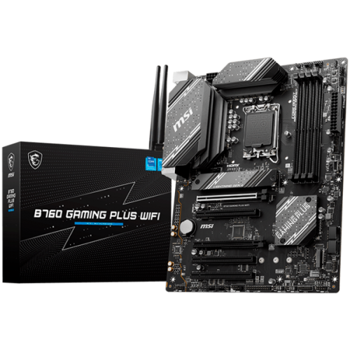 Дънна платка MSI B760 GAMING PLUS WIFI, ATX, Socket 1700, Intel B760 Chipset, Dual Channel DDR5 up to 6800(OC)MHz Дънна платка MSI B760 GAMING PLUS WIFI, ATX, Socket 1700, Intel B760 Chipset, Dual Channel DDR5 up to 6800(OC)MHz
