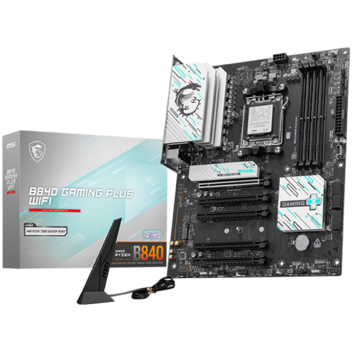 Дънна платка MSI B840 GAMING PLUS WIFI, ATX, Socket AM5, 4x DDR5