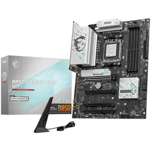 Дънна платка MSI B850 GAMING PLUS WIFI, ATX, Socket AM5, 4x DDR5 Dual Channel DDR5 up to 8200(OC)MHz Дънна платка MSI B850 GAMING PLUS WIFI, ATX, Socket AM5, 4x DDR5 Dual Channel DDR5 up to 8200(OC)MHz