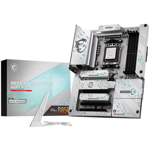Дънна платка MSI B850 GAMING PLUS WIFI PZ, ATX, Socket AM5, Back Connectors, 4x DDR5 Dual Channel DDR5 up to 8200(OC)MHz Дънна платка MSI B850 GAMING PLUS WIFI PZ, ATX, Socket AM5, Back Connectors, 4x DDR5 Dual Channel DDR5 up to 8200(OC)MHz