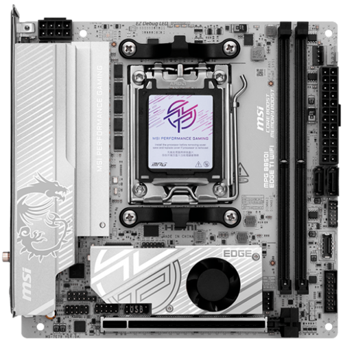 Дънна платка MSI MPG B850I EDGE TI WIFI, mITX, Socket AM5, Dual Channel DDR5 Дънна платка MSI MPG B850I EDGE TI WIFI, mITX, Socket AM5, Dual Channel DDR5