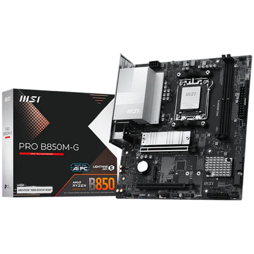 Дънна платка MSI PRO B850M-G (AM5, 2x DDR5, 1x HDMI, 1xDP, 2x PCI-E x16, 2x M.2, Realtek 8126VB 5G LAN) mATX Дънна платка MSI PRO B850M-G (AM5, 2x DDR5, 1x HDMI, 1xDP, 2x PCI-E x16, 2x M.2, Realtek 8126VB 5G LAN) mATX