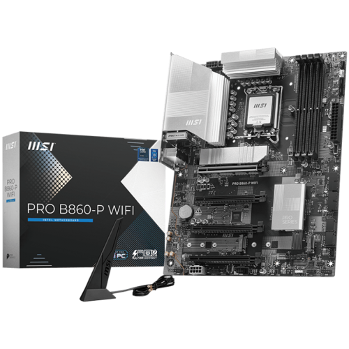 Дънна платка MSI PRO B860-P WIFI, ATX, LGA 1851, 4x DDR5 Dual Channel DDR5 up to 8600(OC)MHz