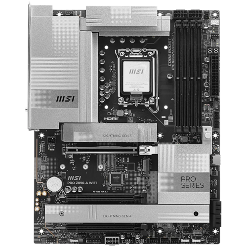Дънна платка MSI PRO Z890-A WIFI, LGA 1851, DDR5 up to 9200MHz, 3x PCIe x16 slots, 4x M.2 slot Дънна платка MSI PRO Z890-A WIFI, LGA 1851, DDR5 up to 9200MHz, 3x PCIe x16 slots, 4x M.2 slot