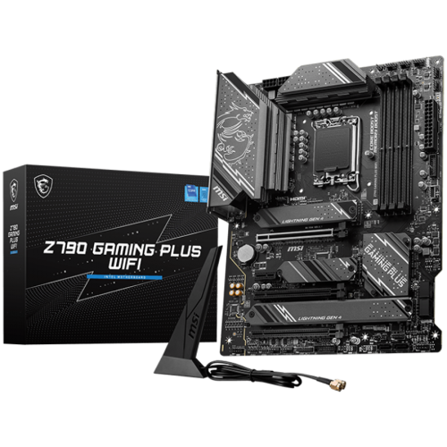 MSI Z790 GAMING PLUS WIFI , LGA 1700, 4xDDR5, Dual Channel DDR5 up to 7200+(OC)MHz, 3x PCIe x16 slot, 4x M.2 slots, 1x USB 3.2 Gen 2x2 (Type-C), 3x USB 3.2, 4x USB 2.0, 1x HDMI, 1x DP, 4x EZ Debug LED, 2.5G LAN, 7.1 Audio, ATX, 3Y MSI Z790 GAMING PLUS WIFI , LGA 1700, 4xDDR5, Dual Channel DDR5 up to 7200+(OC)MHz, 3x PCIe x16 slot, 4x M.2 slots, 1x USB 3.2 Gen 2x2 (Type-C), 3x USB 3.2, 4x USB 2.0, 1x HDMI, 1x DP, 4x EZ Debug LED, 2.5G LAN, 7.1 Audio, ATX, 3Y