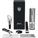 Отварачка за вино Nemi, Electric wine opener, aerator, vacuum preserver, Silver color Отварачка за вино Nemi, Electric wine opener, aerator, vacuum preserver, Silver color