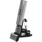 Смарт отварачка за вино Prestigio Garda, simple operation with 2 buttons, aerator, vacuum stopper preserver, foil cutter, opens up to 50 bottles wihout recharging, premium design, 500mAh battery