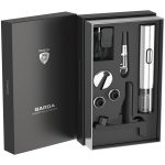 Смарт отварачка за вино Prestigio Garda, simple operation with 2 buttons, aerator, vacuum stopper preserver, foil cutter, opens up to 50 bottles wihout recharging, premium design, 500mAh battery