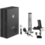 Смарт отварачка за вино Prestigio Garda, simple operation with 2 buttons, aerator, vacuum stopper preserver, foil cutter, opens up to 50 bottles wihout recharging, premium design, 500mAh battery
