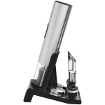 Смарт отварачка за вино Prestigio Garda, simple operation with 2 buttons, aerator, vacuum stopper preserver, foil cutter, opens up to 50 bottles wihout recharging, premium design, 500mAh battery