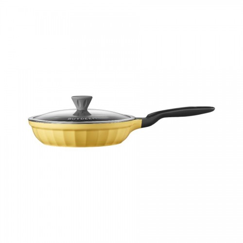 BUYDEEM Cast Aluminum Nonstick Frying Pan 25 cm, model CP151, color Mellow Yellow BUYDEEM Cast Aluminum Nonstick Frying Pan 25 cm, model CP151, color Mellow Yellow