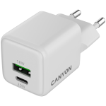 Зарядно CANYON charger CU20AC GaN 20W 1xPD 1xQC EU White