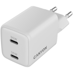 Зарядно CANYON charger CU35CC GaN 35W 2xPD EU White Зарядно CANYON charger CU35CC GaN 35W 2xPD EU White