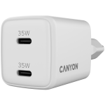 Зарядно CANYON charger CU35CC GaN 35W 2xPD EU White Зарядно CANYON charger CU35CC GaN 35W 2xPD EU White