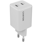 Зарядно CANYON charger CU45CC GaN 45W 2xPD EU White
