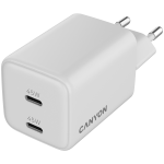 Зарядно CANYON charger CU45CC GaN 45W 2xPD EU White Зарядно CANYON charger CU45CC GaN 45W 2xPD EU White