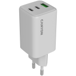 Зарядно CANYON charger CU65ACC GaN 65W 2xPD 1xQC EU White
