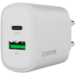 Зарядно CANYON charger OnCharge 200 20W 1xPD 1xQC EU White Зарядно CANYON charger OnCharge 200 20W 1xPD 1xQC EU White