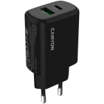 Зарядно CANYON charger OnCharge 250 25W 1xPD 1xQC EU Black