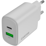 Зарядно за телефон CANYON charger OnCharge 250 25W 1xPD 1xQC EU White Зарядно за телефон CANYON charger OnCharge 250 25W 1xPD 1xQC EU White