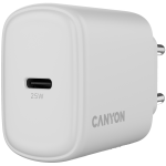 Зарядно за телефон CANYON charger OnCharge 250 25W 1xPD EU White, CNE-CHA250-01 Зарядно за телефон CANYON charger OnCharge 250 25W 1xPD EU White, CNE-CHA250-01