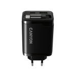 Зарядно CANYON charger OnCharge 65RC Build-In Cable USB-C 65W 1xPD 1xQC EU Black