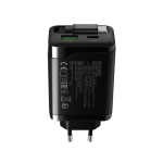 Зарядно CANYON charger OnCharge 65RC Build-In Cable USB-C 65W 1xPD 1xQC EU Black