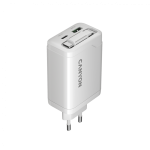 Зарядно CANYON charger OnCharge 65RC Build-In Cable USB-C 65W 1xPD 1xQC EU White Зарядно CANYON charger OnCharge 65RC Build-In Cable USB-C 65W 1xPD 1xQC EU White