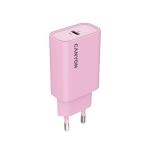 Адаптер Canyon, PD 30W Travel Charger EU standard, Output: 5V3A, 9V3A, 15V2A, Max Power 30W, Pink