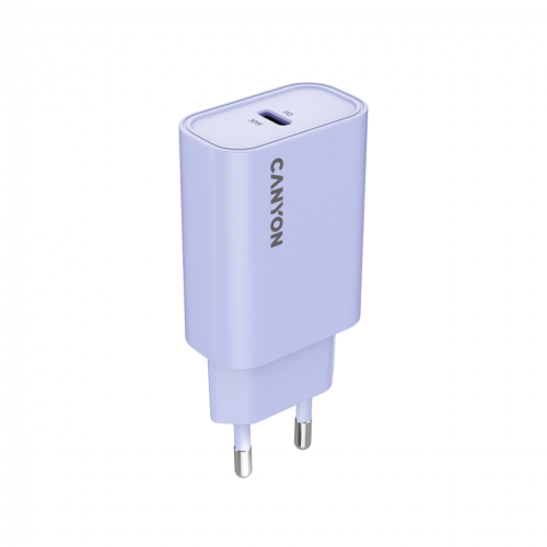 Адаптер Canyon, PD 30W Travel Charger EU standard, Output: 5V3A, 9V3A, 15V2A, Max Power 30W, Purple Адаптер Canyon, PD 30W Travel Charger EU standard, Output: 5V3A, 9V3A, 15V2A, Max Power 30W, Purple